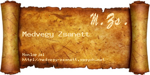 Medvegy Zsanett névjegykártya